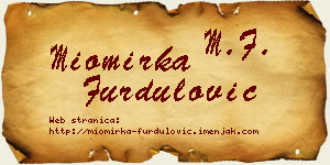 Miomirka Furdulović vizit kartica